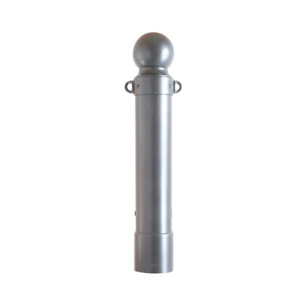 Ornamental bollard | steel tube � 140 mm | removable, with triangular locking mechanismacc. with DIN 3223, self-engaging lockwith hot-dip galvanized ground socket | with 2 eyelets